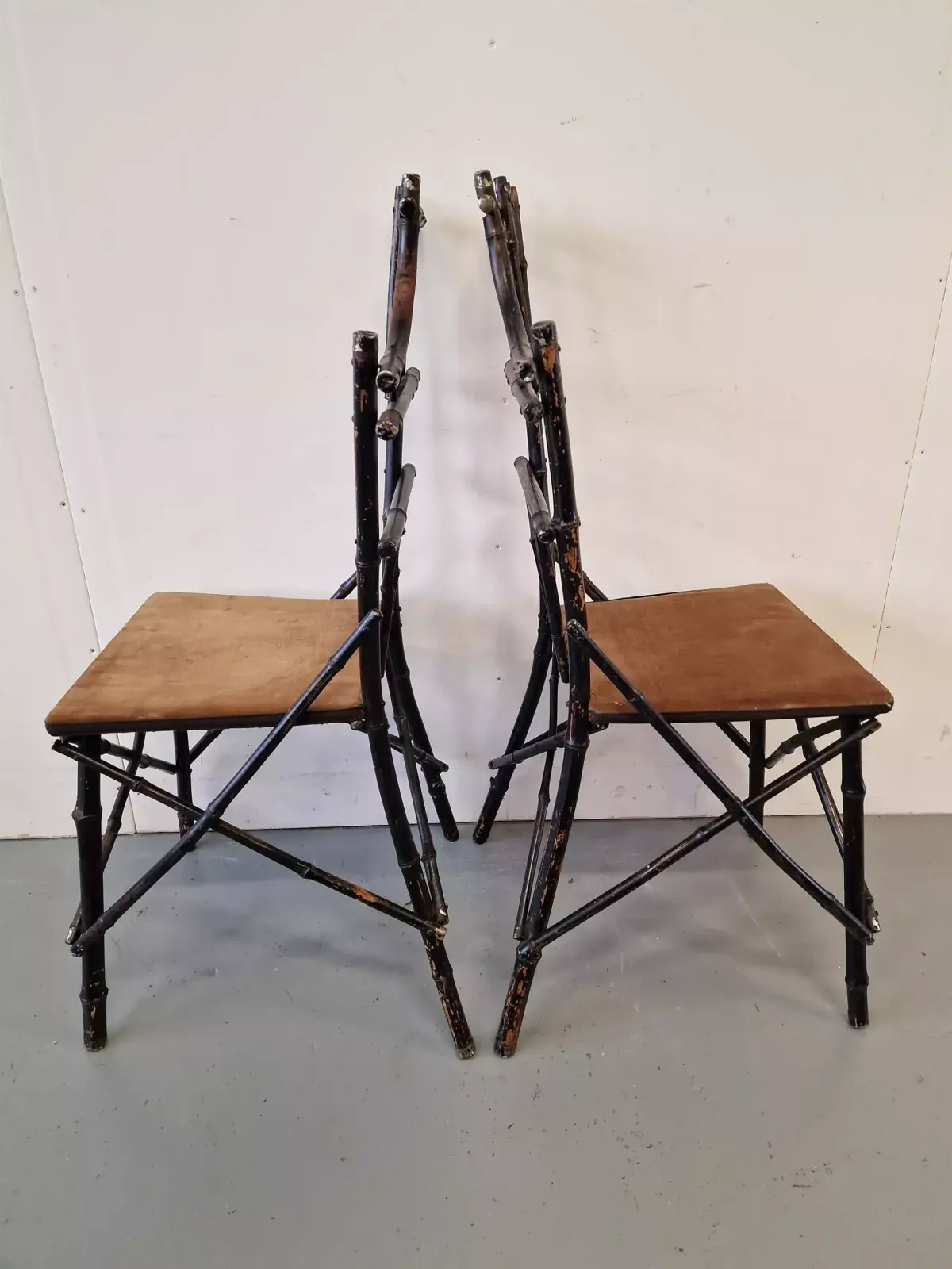 Pair Of Victorian Bamboo Travel Chairs photo vinterior