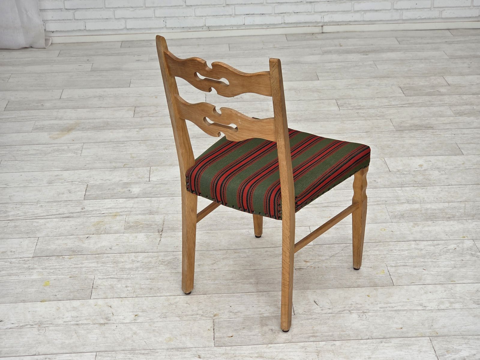 1970s, Set Of 2 Danish Dining Chairs, Furniture Wool, Solid Oak Wood. photo Furniture
