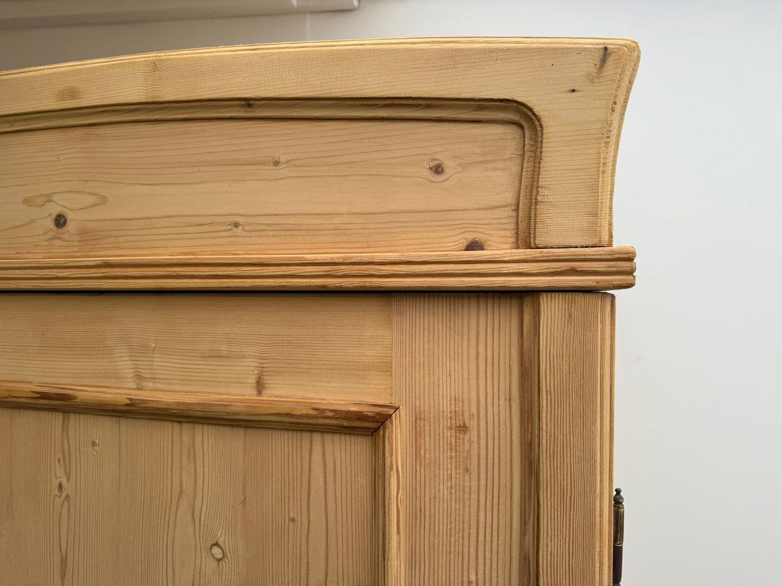 A Cute Victorian Pine Shelved Knockdown Wardrobe To Wax/Paint photo for sale