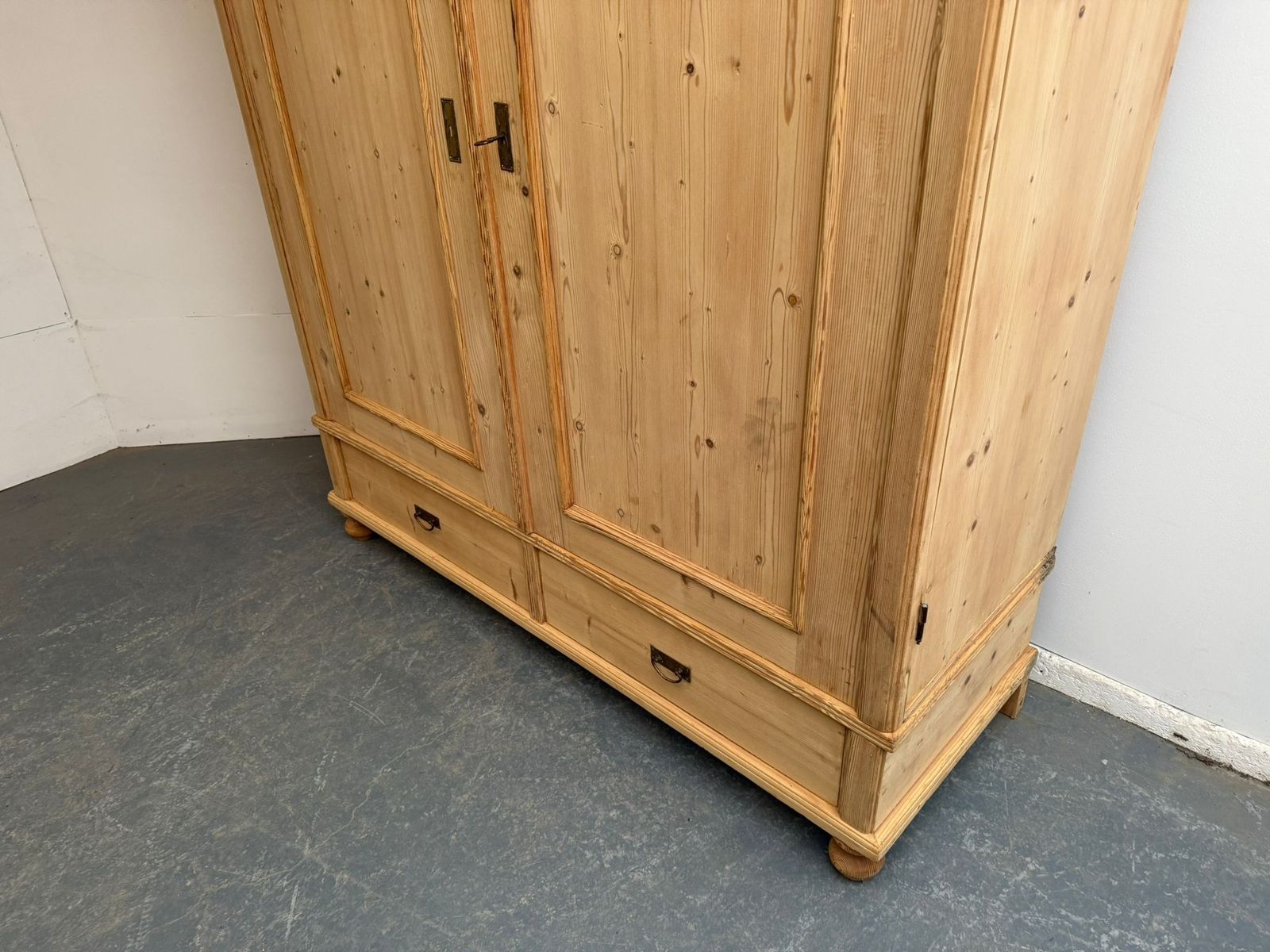 A Cute Victorian Pine Shelved Knockdown Wardrobe To Wax/Paint photo Furniture