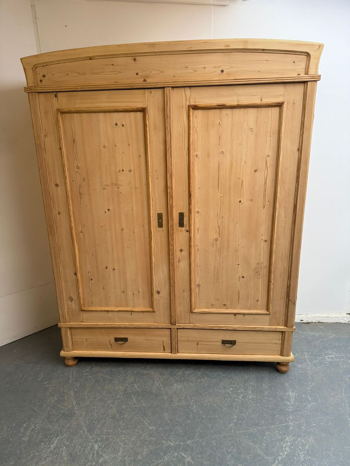 A Cute Victorian Pine Shelved Knockdown Wardrobe To Wax/Paint photo buy
