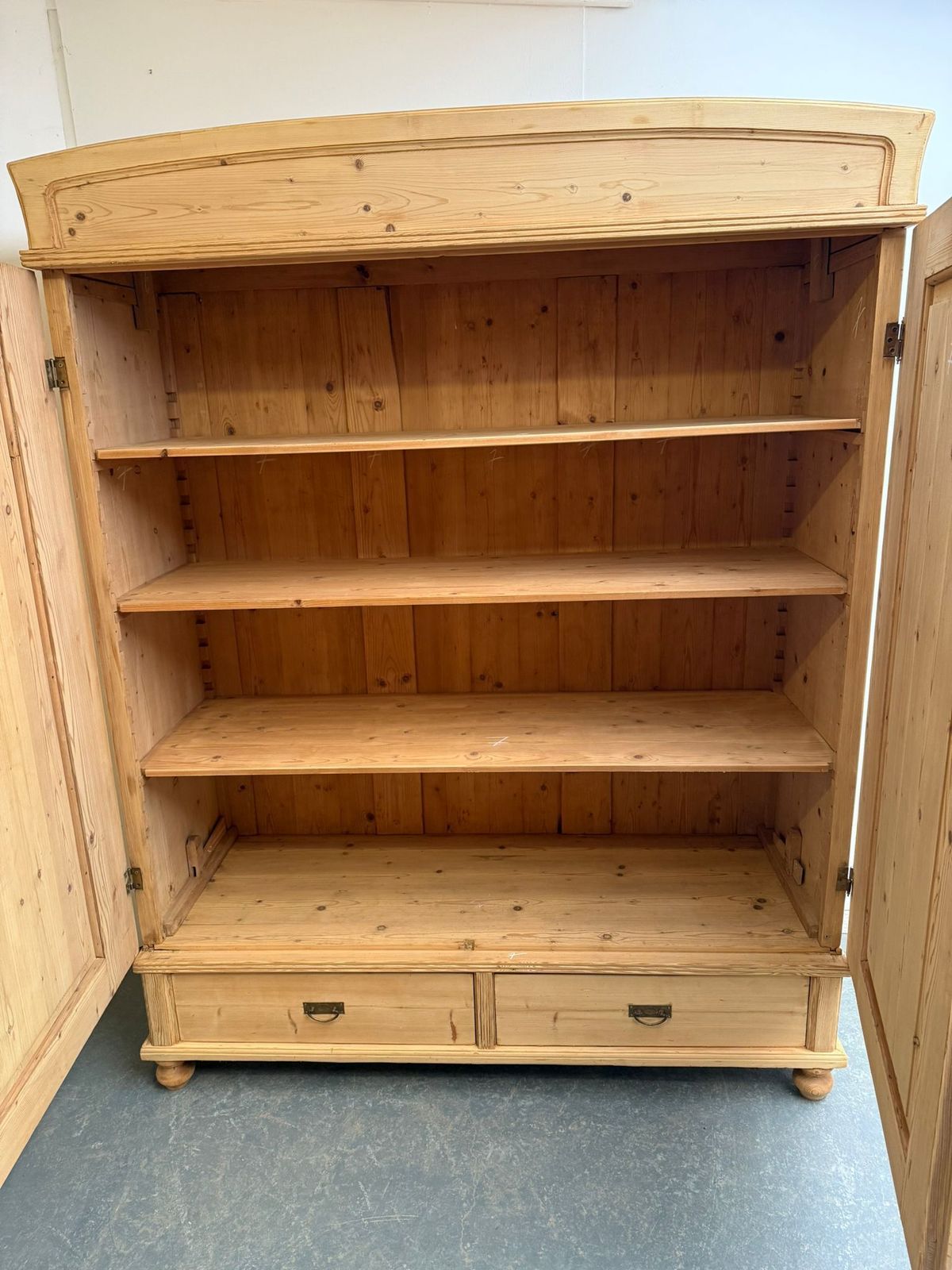 photo for sale A Cute Victorian Pine Shelved Knockdown Wardrobe To Wax/Paint