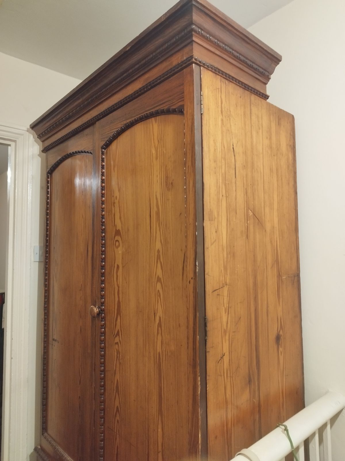 Solid Wood Antique Style Wardrobe – Beautiful Carved Detailing – Excellent Condition photo buy