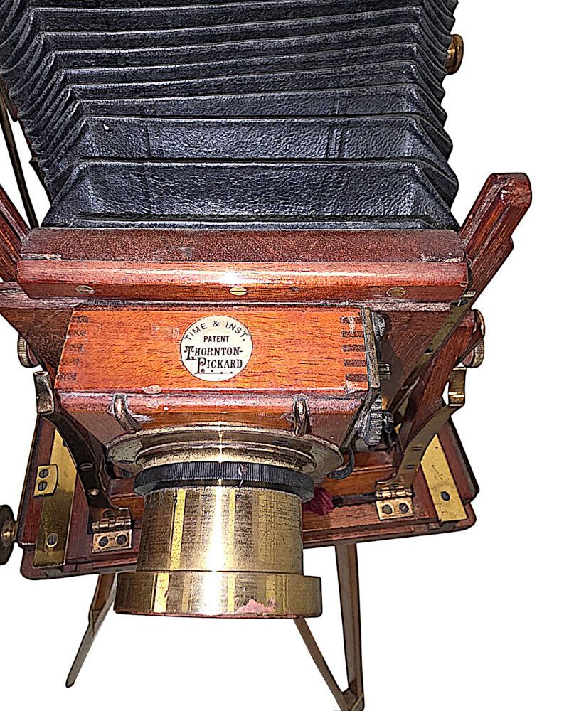 2549.1164 A Very Fine Circa 1900 Double Racked Focus Half Plate Camera On Oak Tripod By Benetfink And Co, Cheapside London photo