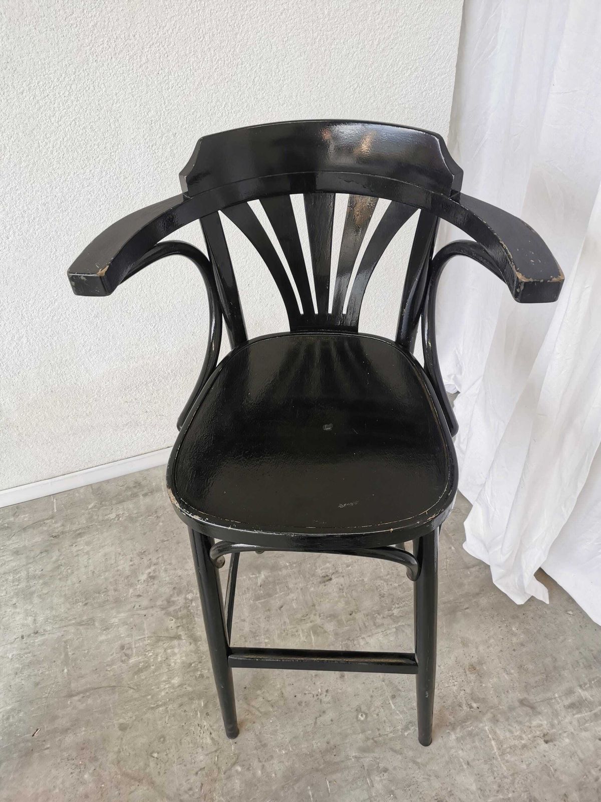 Black Vintage Bentwood Bar Chair In Thonet Style, Mid Century 1970s photo furniture