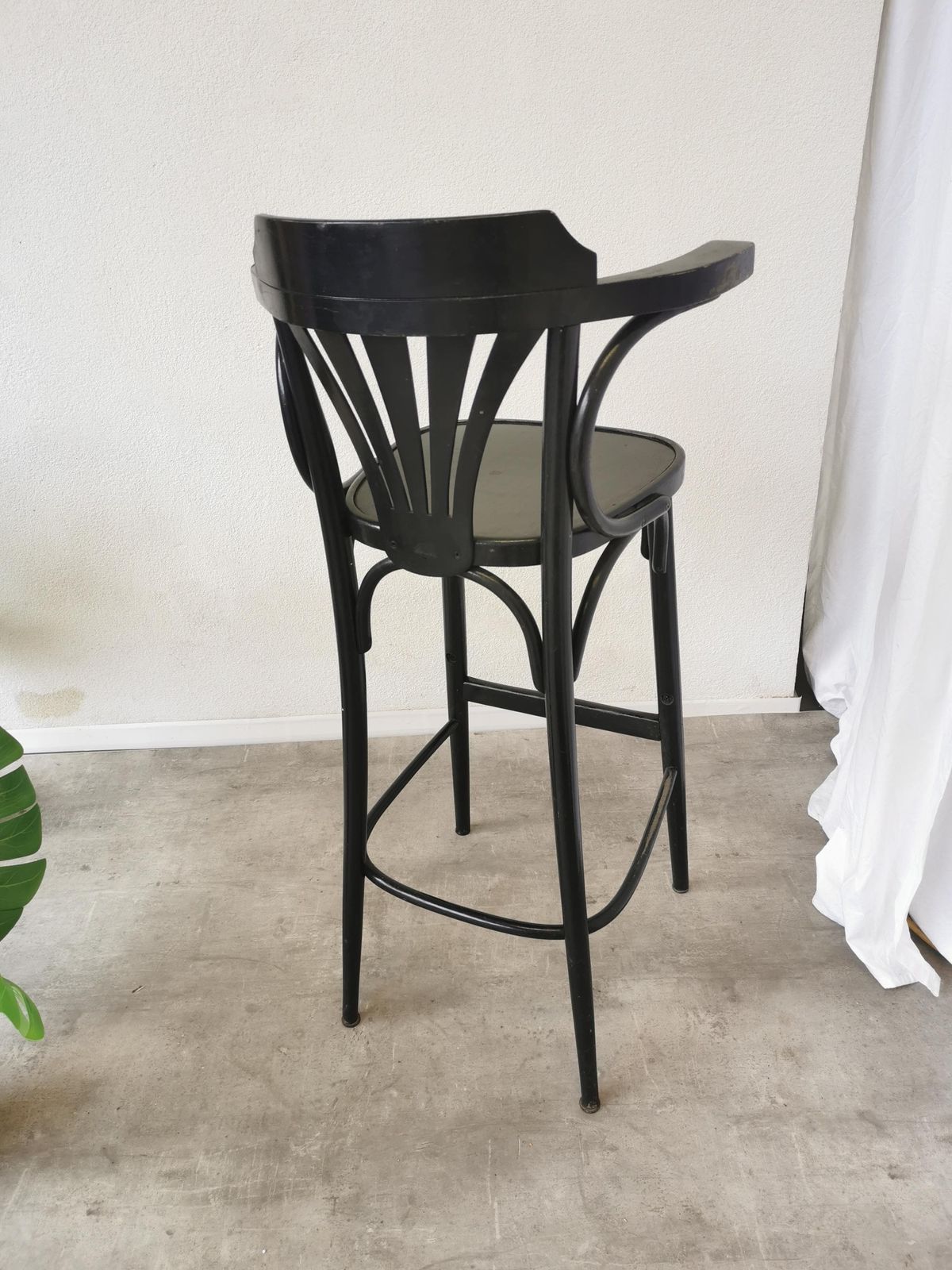 Black Vintage Bentwood Bar Chair In Thonet Style, Mid Century 1970s photo Furniture