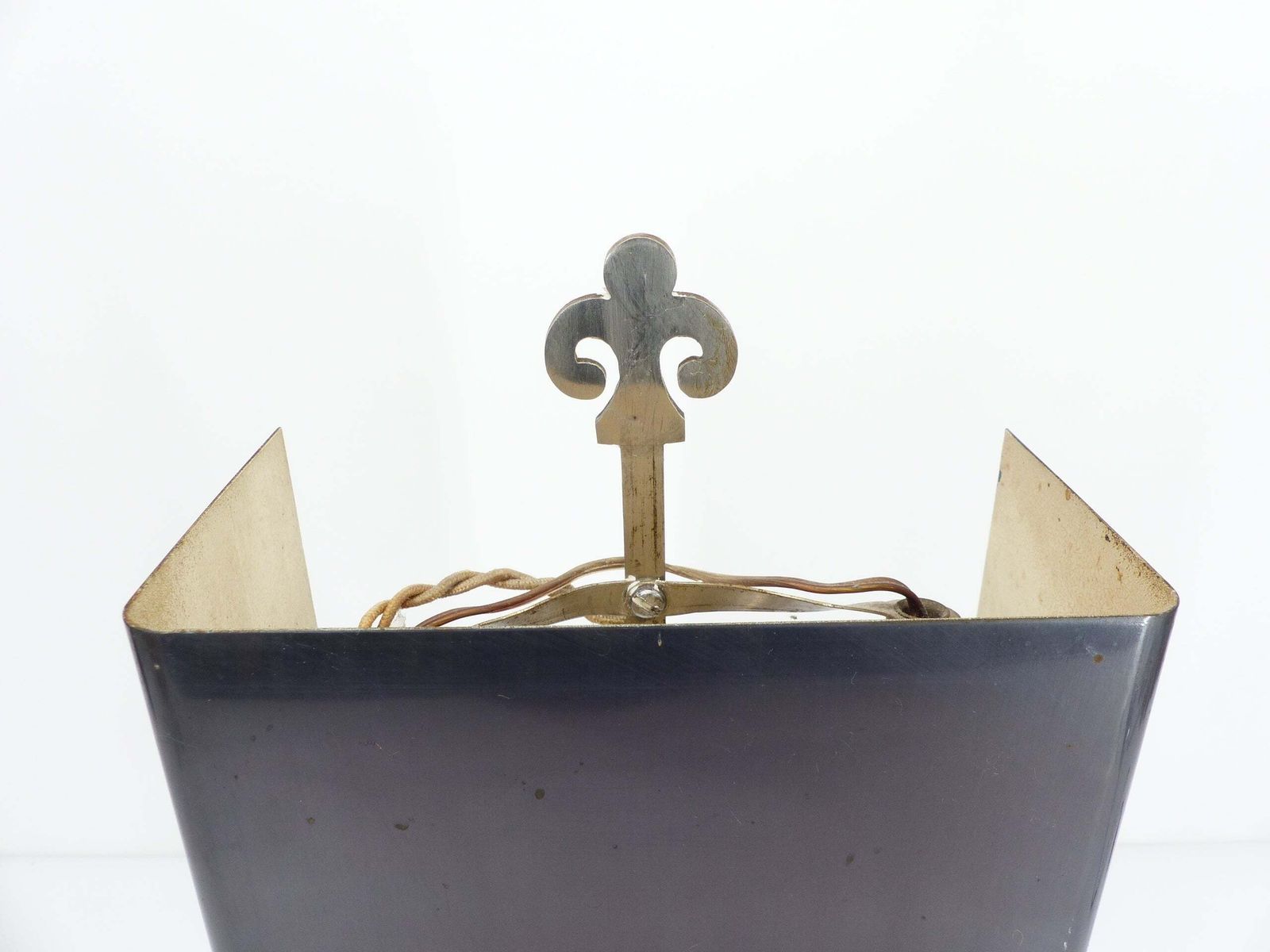 Neoclassical Table Lamp In Brushed Metal, In The Style Of Maison Charles, Circa 1970 photo buy