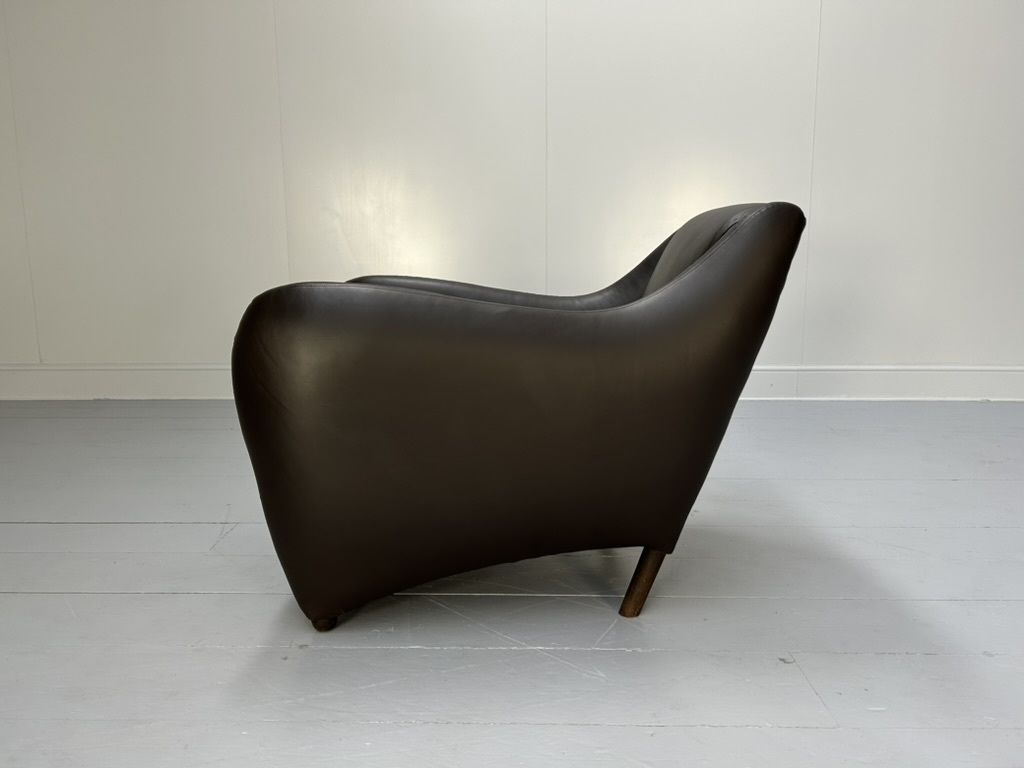 photo for sale Pair Of Scp Matthew Hilton “Balzac” Armchairs & Ottoman – In Nubuck Leather