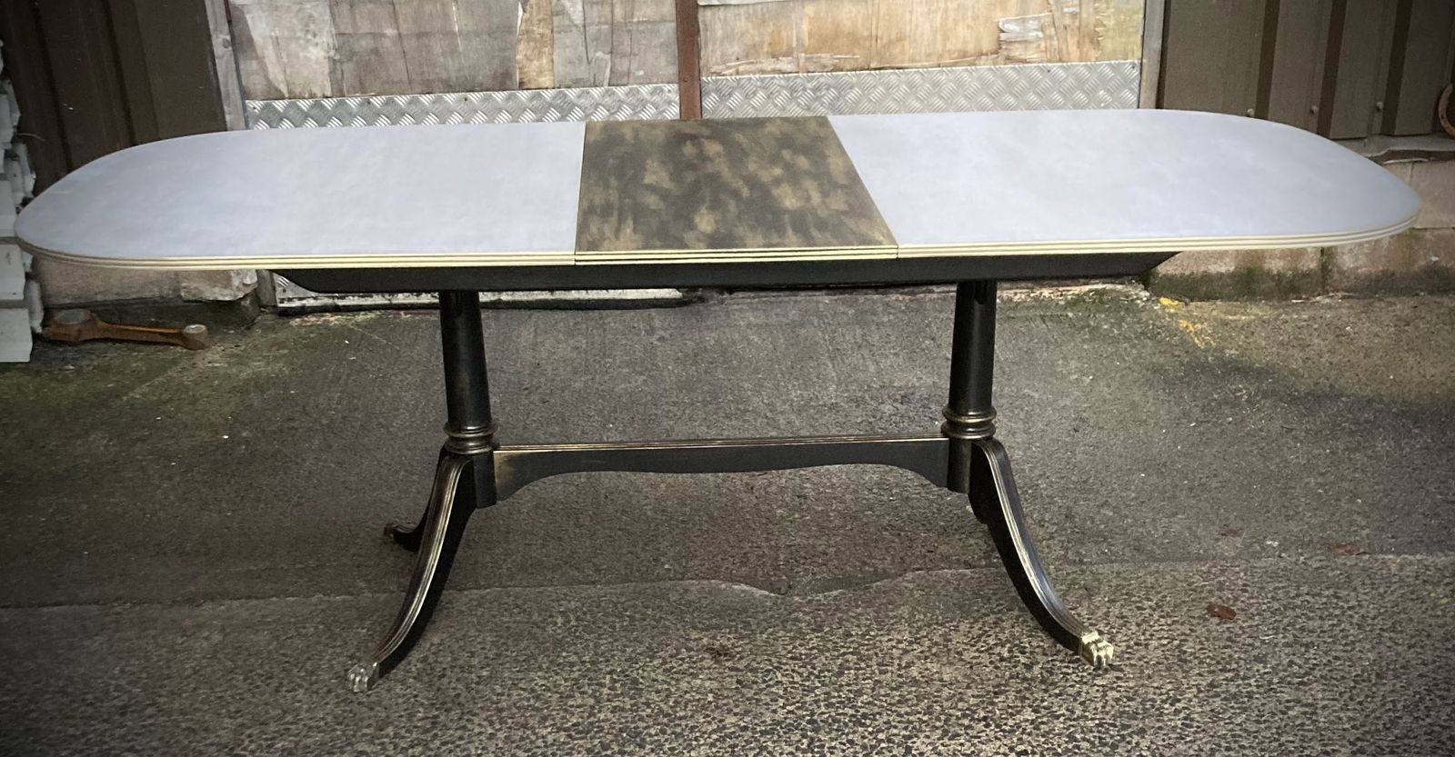 Furniture Restored 1975 McIntosh Twin Pillar Extending Dining Table & Eight Chairs | Hand Finished photo