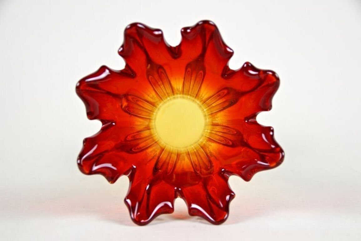 photo buy 20th Century Red/ Amber Murano Sommerso Glass Vase   Mid Century, It Ca. 1960