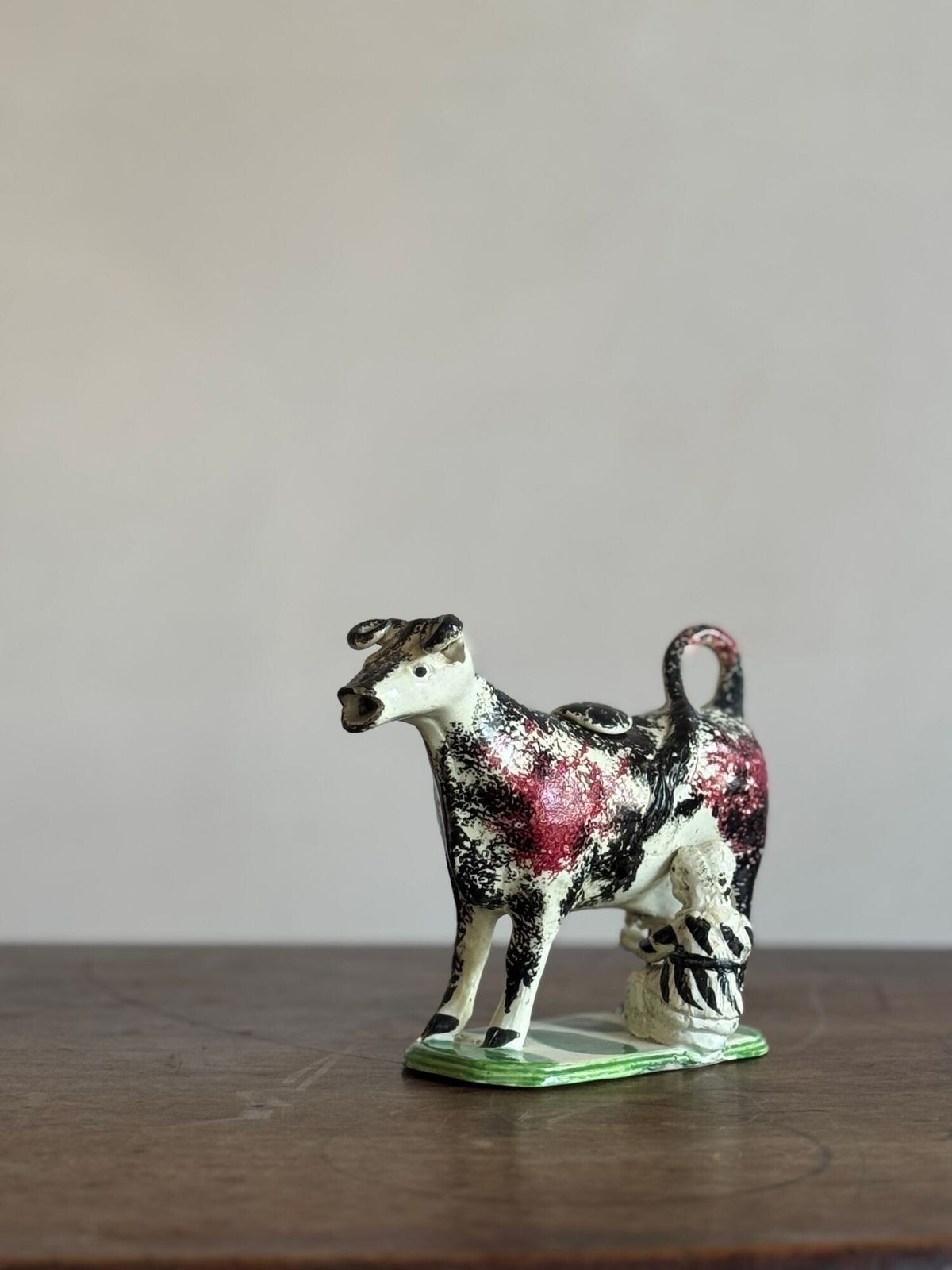 Antique Prattware Cow Creamer, 1800s photo buy