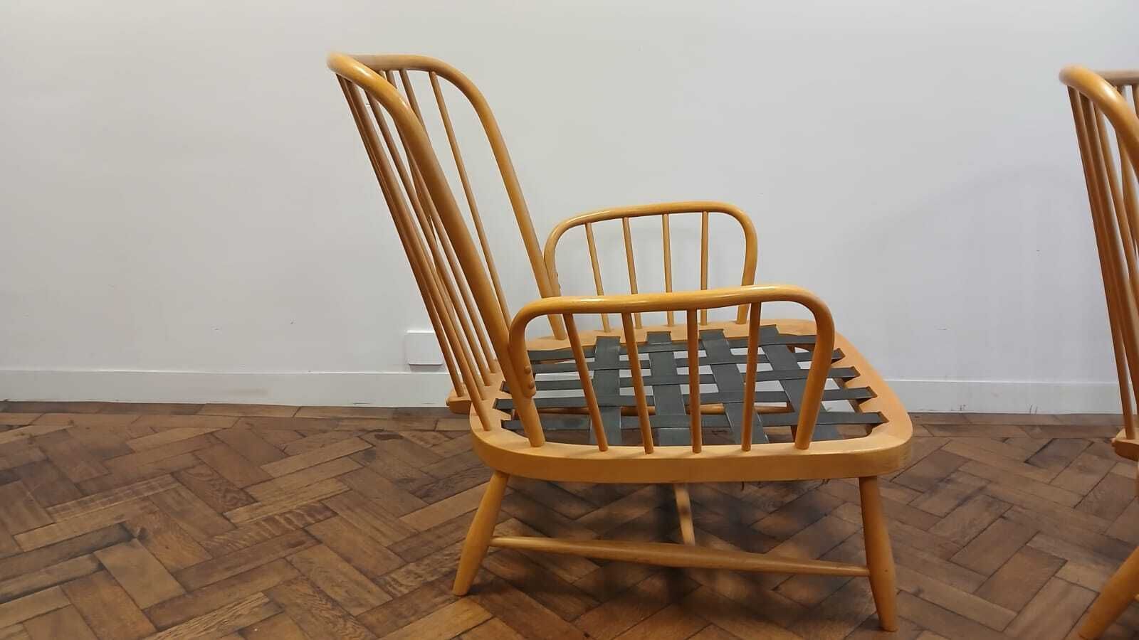 Pair Of Mid Century Blonde Ercol Windsor Jubilee Armchairs photo Furniture