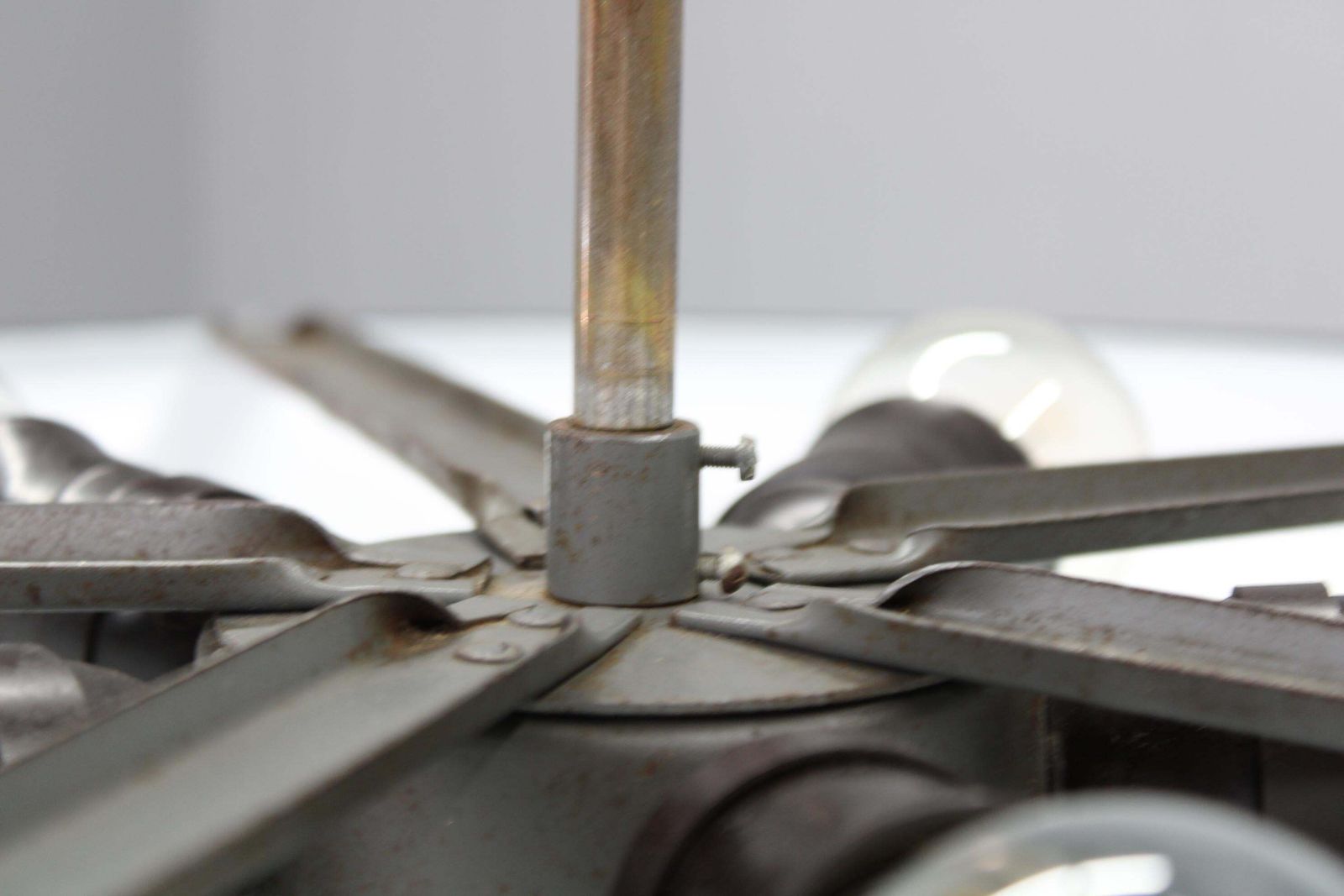 Lighting 1940s Josef Hůrka For Napako Bauhaus Ufo Pendant Light, Metal & Glass, Restored photo