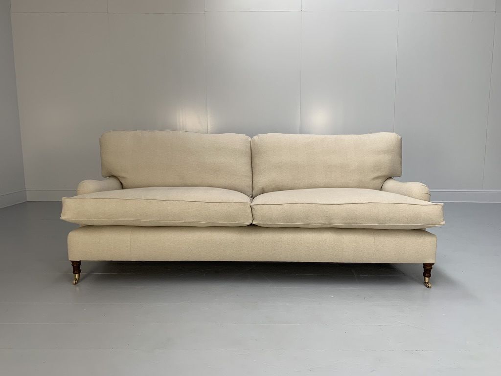 Pair Of New Lord Browns “Standard Arm” Large 3 Seat Sofas – In Ian Mankin Herrin photo buy
