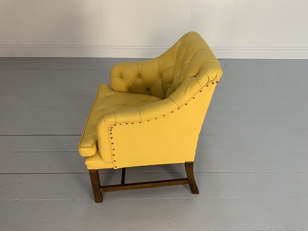 Pair Of George Smith “Georgian” Armchairs – In Yellow Leather photo vintage