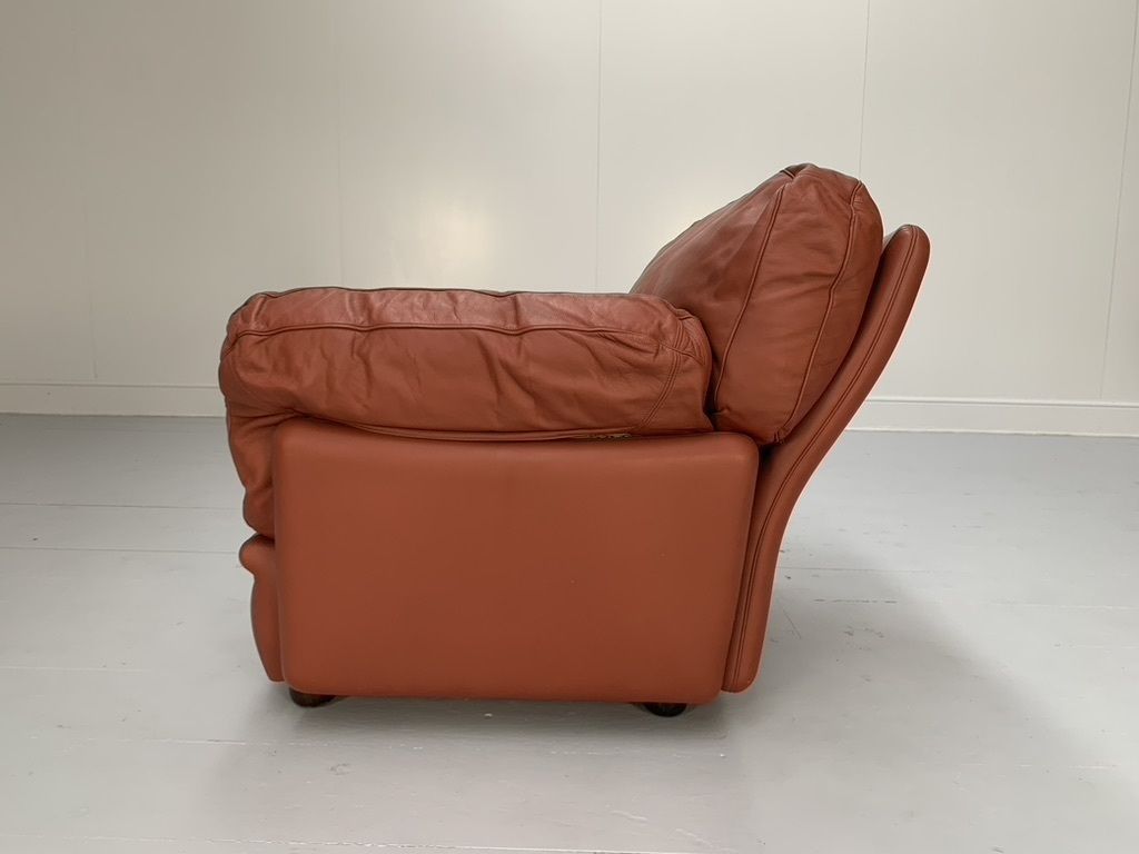 Poltrona Frau “Poppy” 2 Seat Sofa & Armchair – In Buffalo Leather photo vintage
