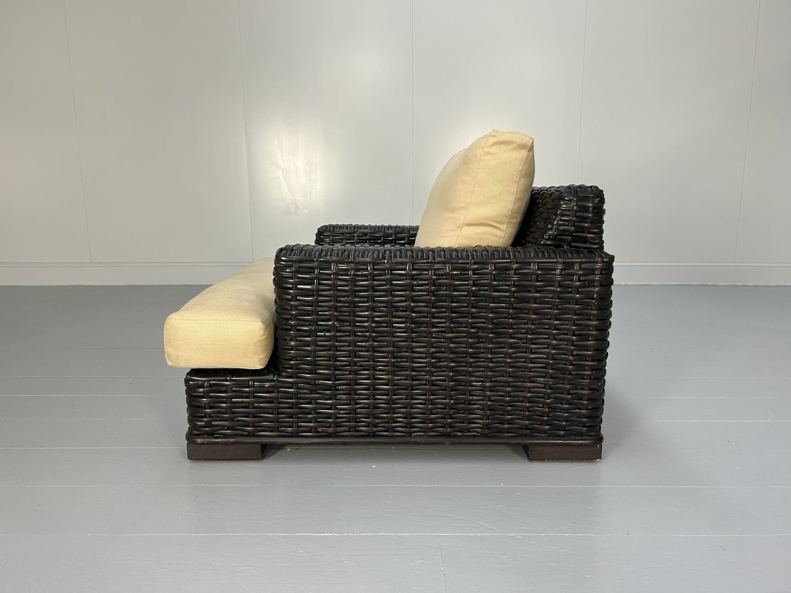 Ralph Lauren "Polo" Wicker Oversized Armchair With Linen Cushions photo Furniture