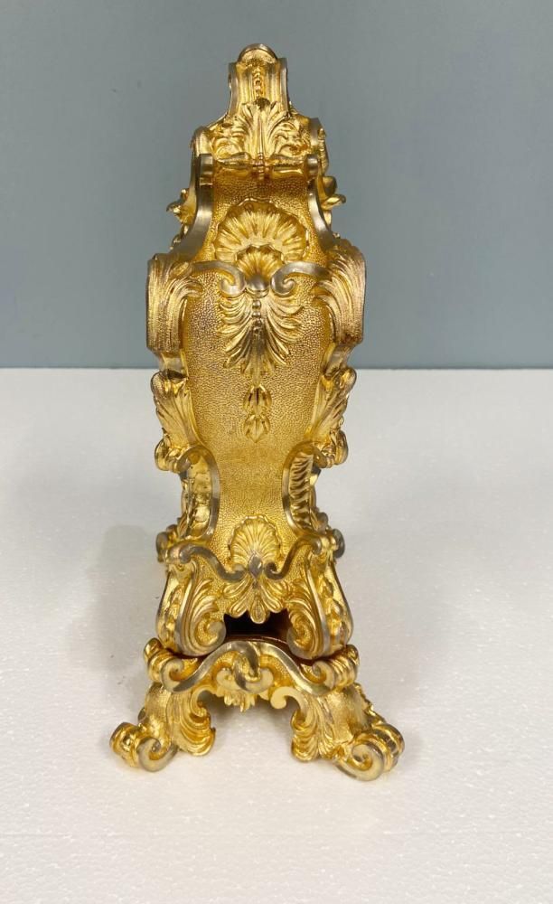 Gilt Rococo Mantel Clock Dupont De Paris French 1850 photo 1250.0