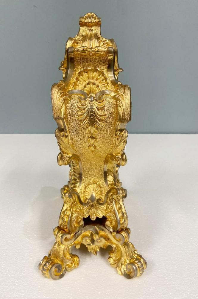Gilt Rococo Mantel Clock Dupont De Paris French 1850 photo vinterior