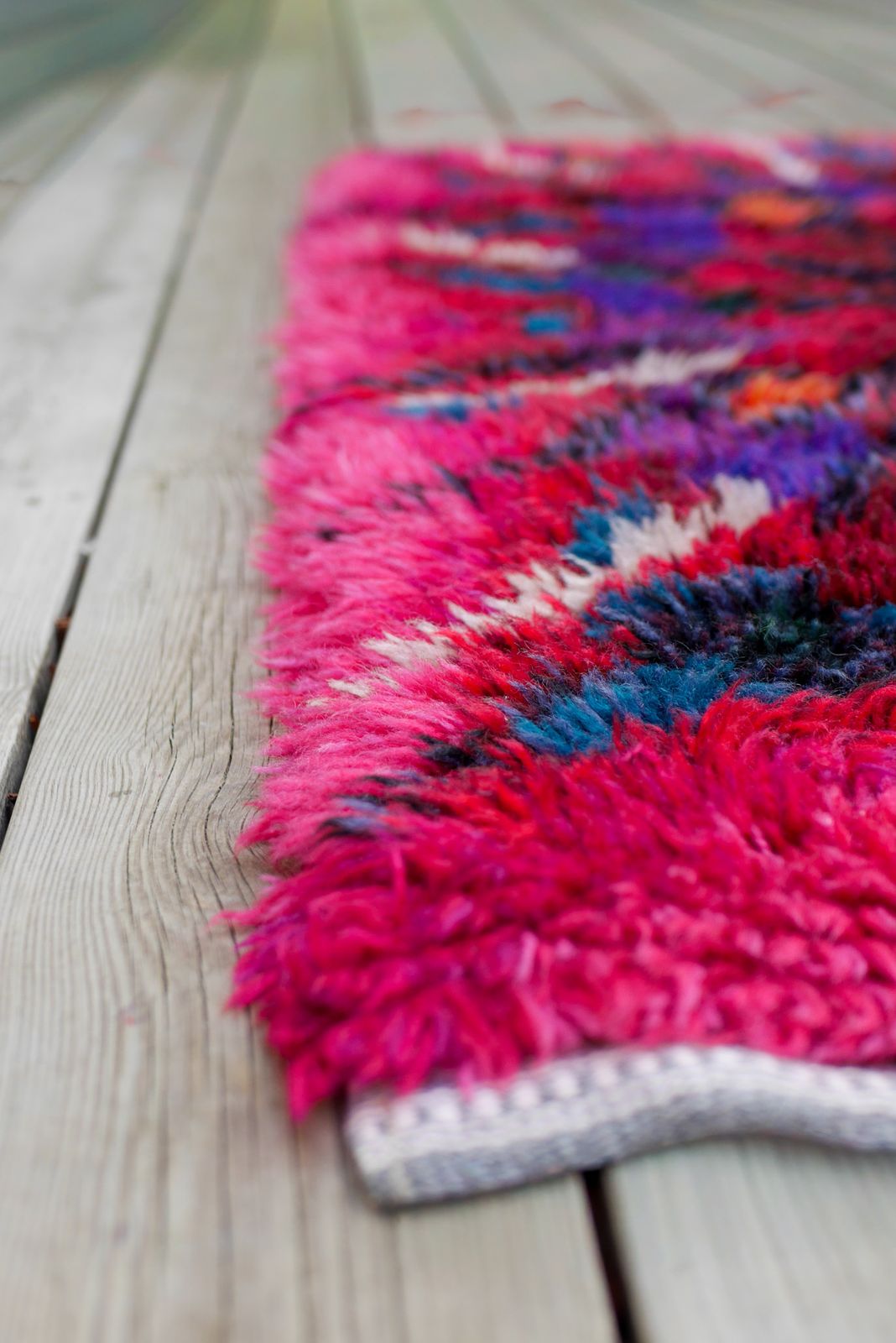 Textiles Vintage Swedish Tibet Rya Rug With Flower By Ingrid Jagarz For Mark Rya, 1960s photo
