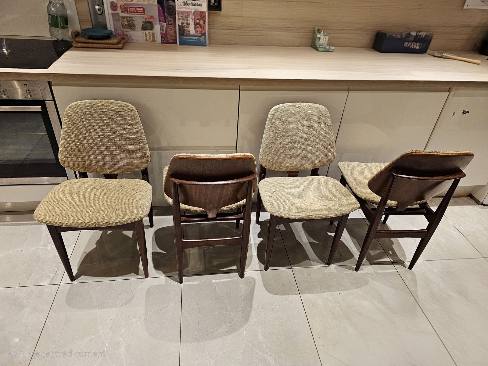 4x Elliots Of Newbury Mid Century Dining Chairs Teak Mcm Vintage photo for sale