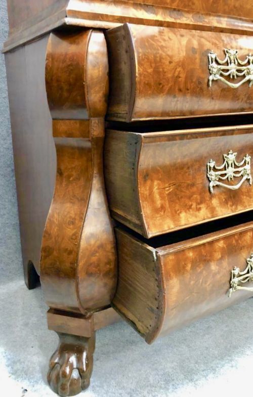 Good Burr Walnut Dutch Linen Press Cupboard photo 3245.0