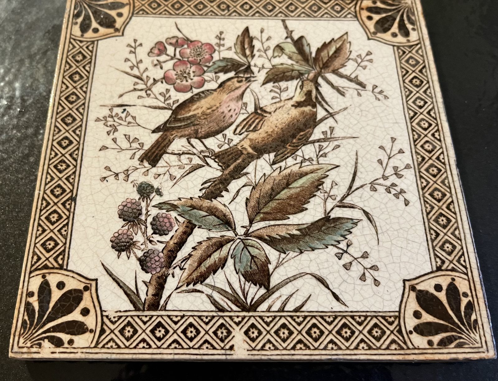 Antique Bird Pattern Tiles, Set Of 12 photo vinterior
