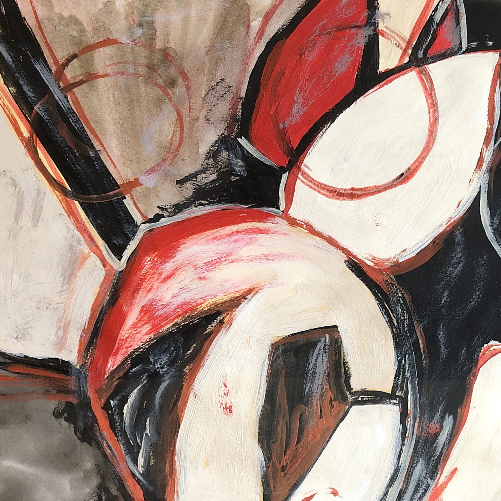 Dynamic 1960s Painting On Paper, Attr. Adrian Heath photo Art