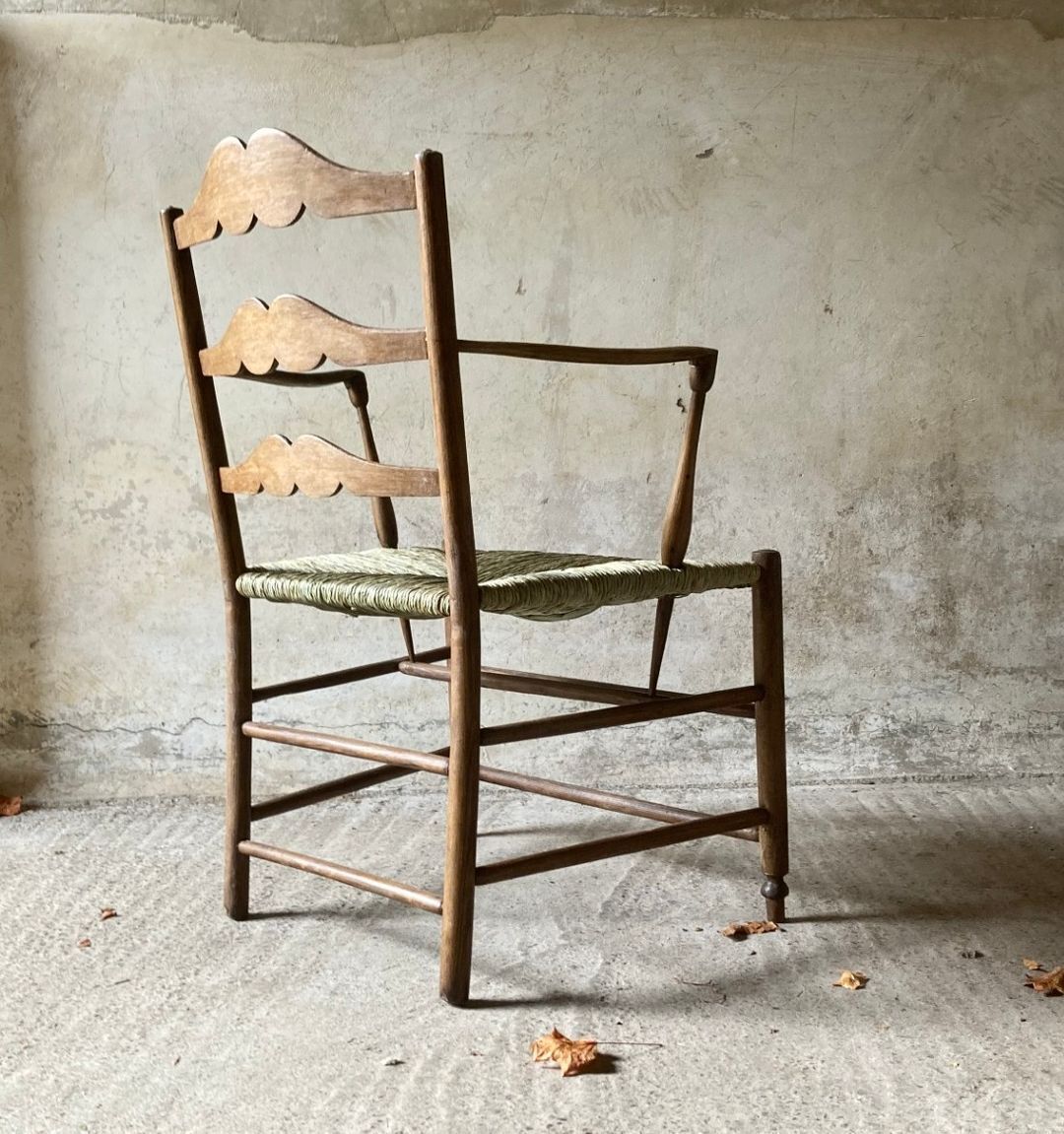 Nineteenth Century French Rush Seated "Pass" Chair photo Furniture