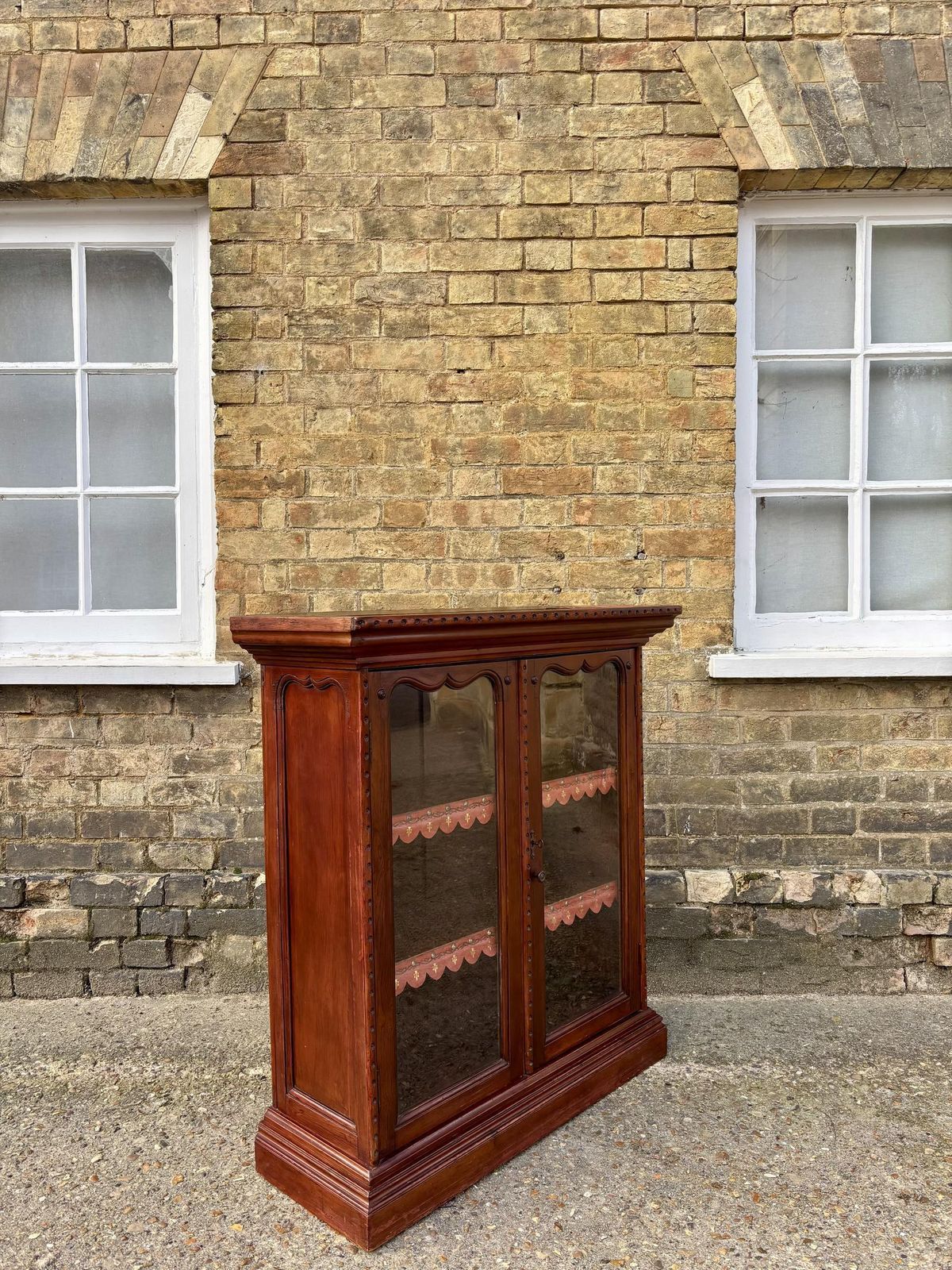 Victorian Stained Pine Glazed Dwarf Bookcase photo furniture