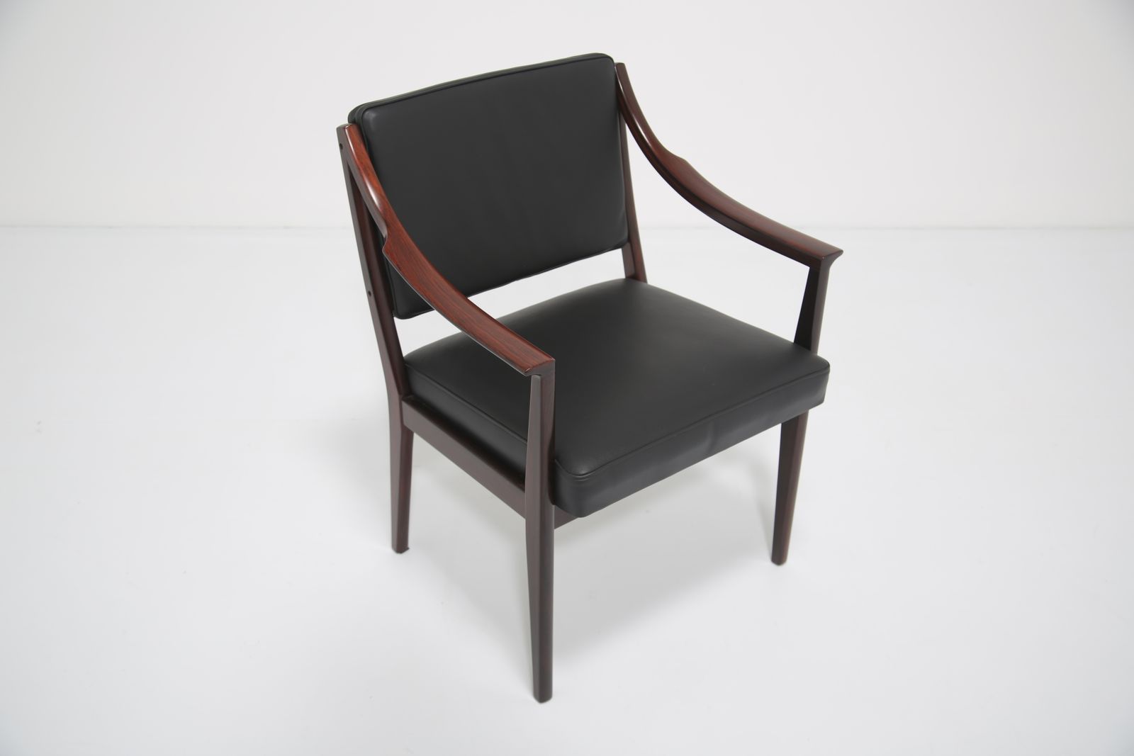 Vintage Rosewood And Black Leather Armchair By Karl Erik Ekselius For Joc Vetlanda, 1960s photo furniture