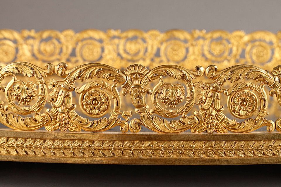 Large Gilt Bronze Table Centerpiece, Restoration Period photo Furniture