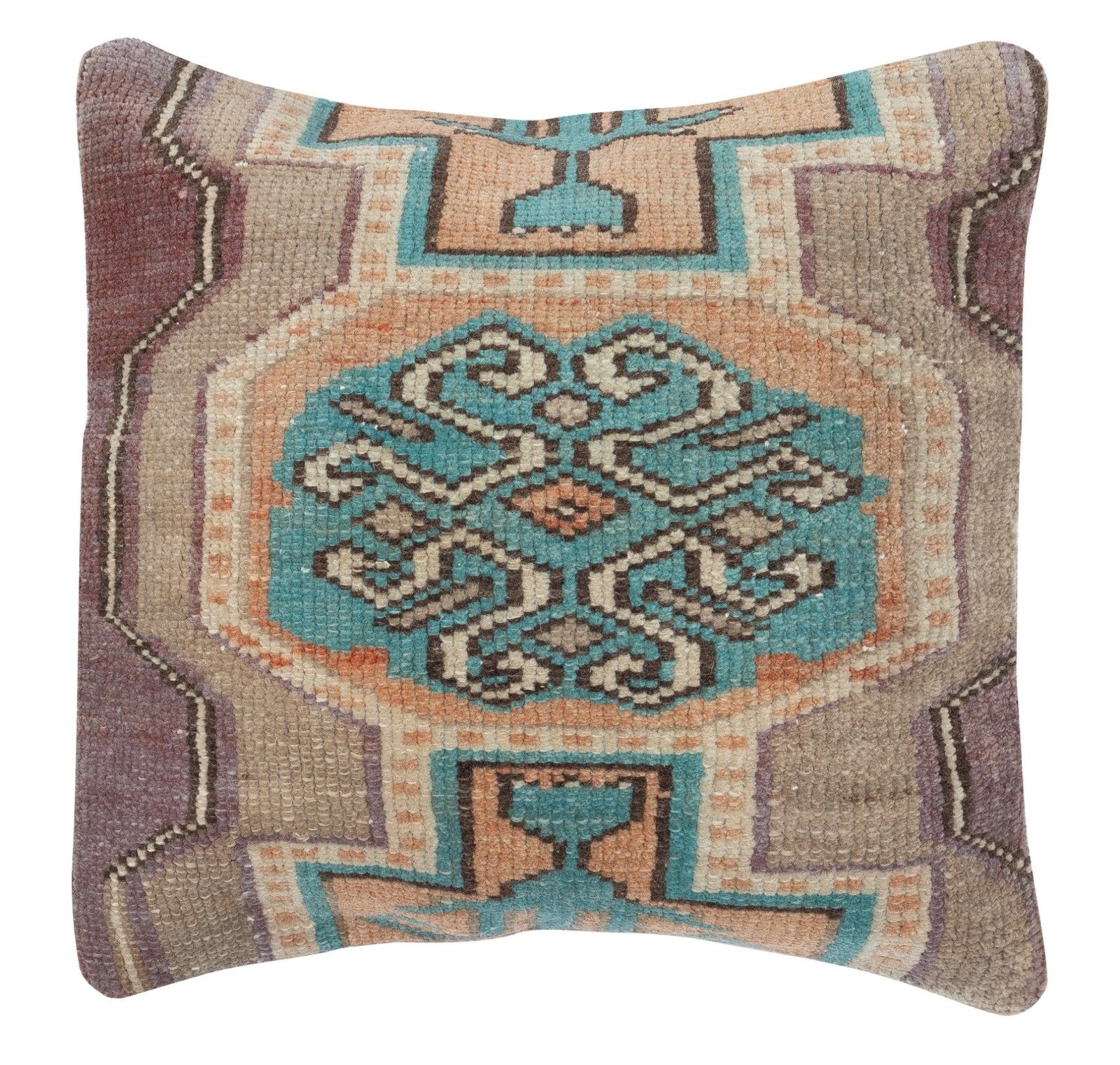 14"X14" Traditional Turkish Wool Cushion Cover. Rug Pillow. Accent Pillow Cover