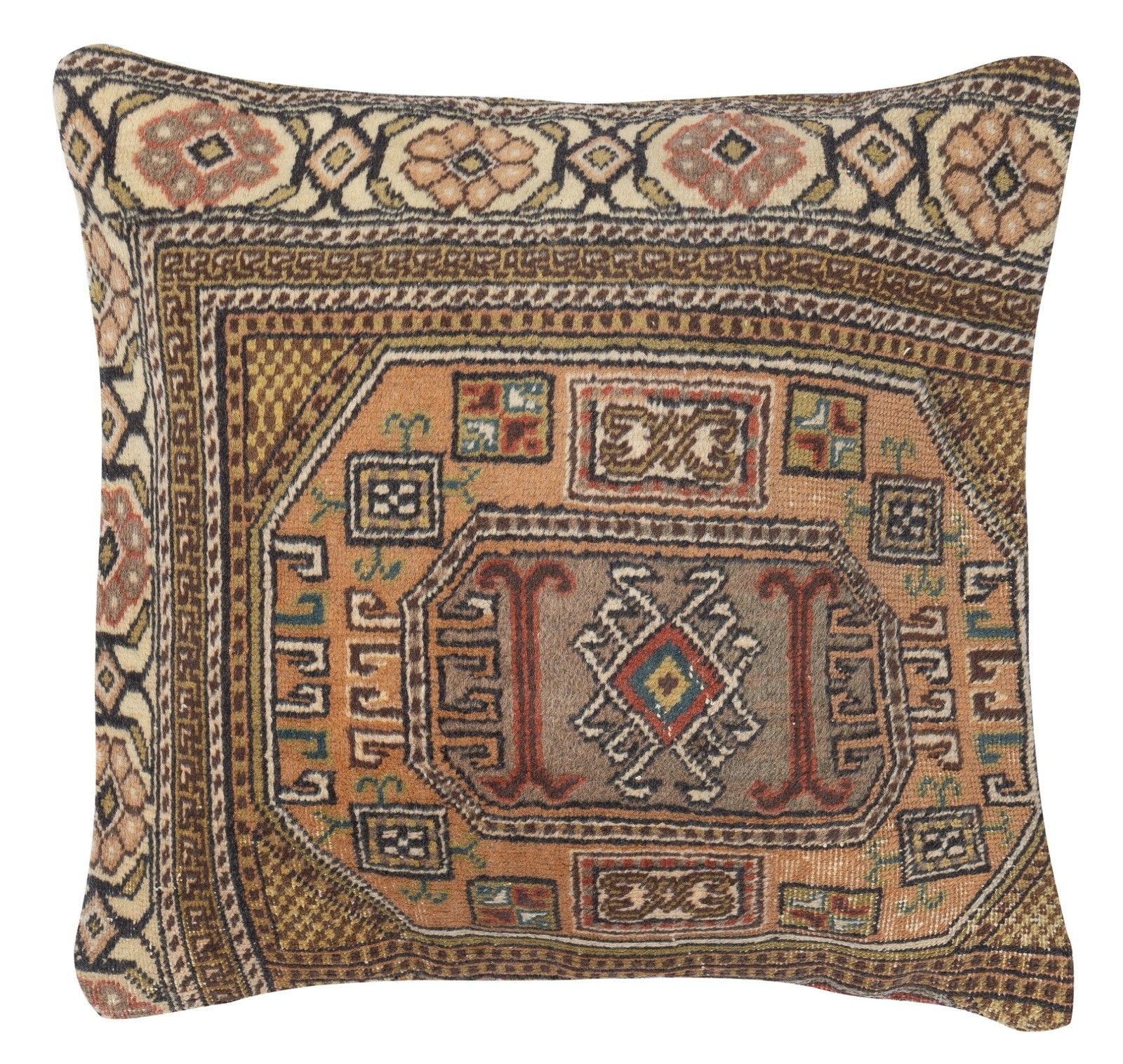 24"X24" Set Of 2 Rustic Handmade Cushion Covers. Vintage Turkish Rug Pillows photo furniture