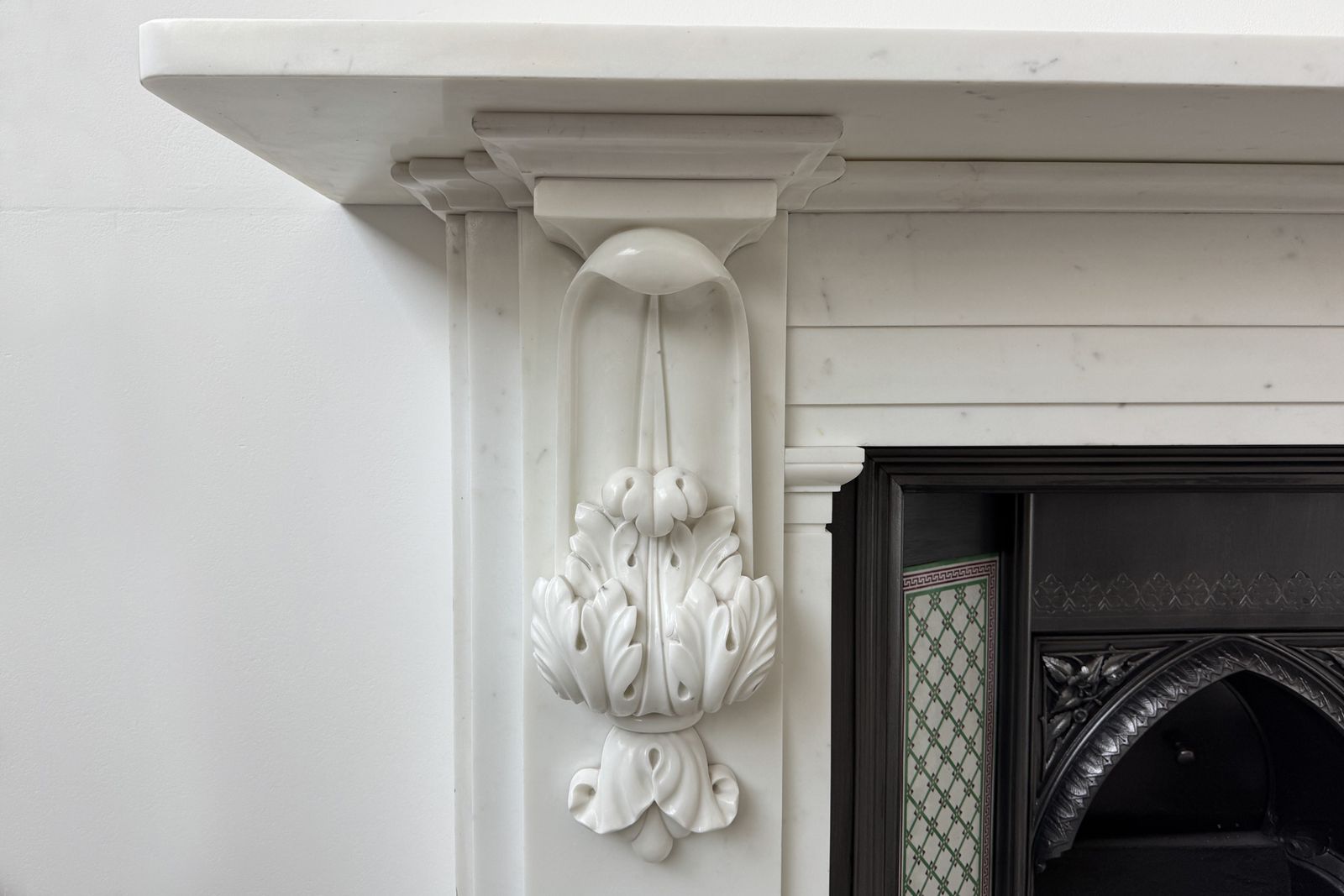 Substantial Antique William IV Carved Statuary White Marble Fireplace Surround photo Furniture