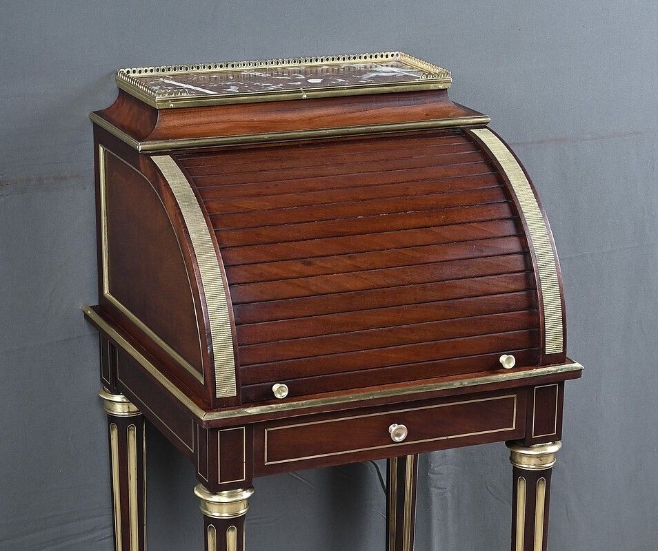 photo for sale Small Mahogany Parlor Cabinet, Louis XVI Style – Second Half Of The 19th Century