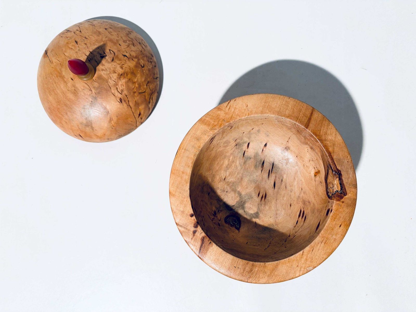 Art Deco Wooden Jewelery Box Round Bowl With Lid / 1920s Design Decor photo buy