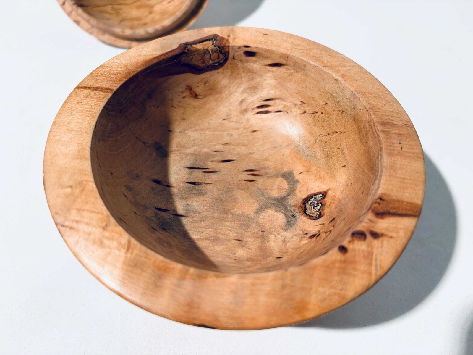 Art Deco Wooden Jewelery Box Round Bowl With Lid / 1920s Design Decor photo vintage