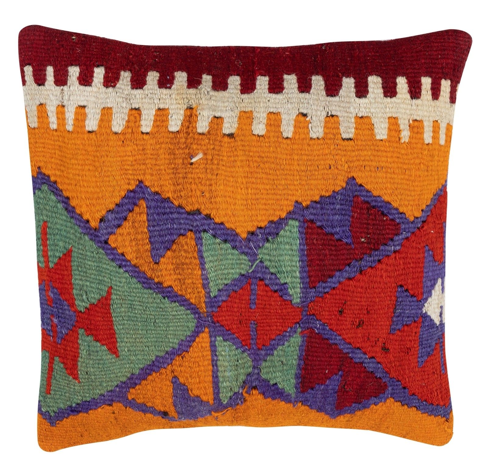 20"X20" Set Of 2 Hand Woven Kilim Cushion Covers. A Pair Of Lace Pillow Covers photo for sale