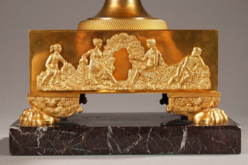 photo for sale Empire Period Gilt Bronze And Marble Centerpiece/Incense Burner