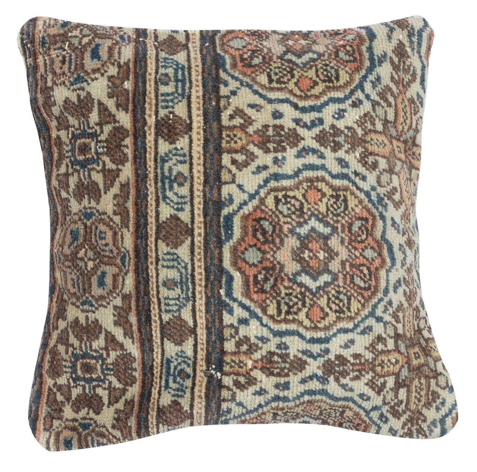 16"X16" Set Of 2 Vintage Cushion Covers. Turkish Square Throw Pillow Covers photo for sale