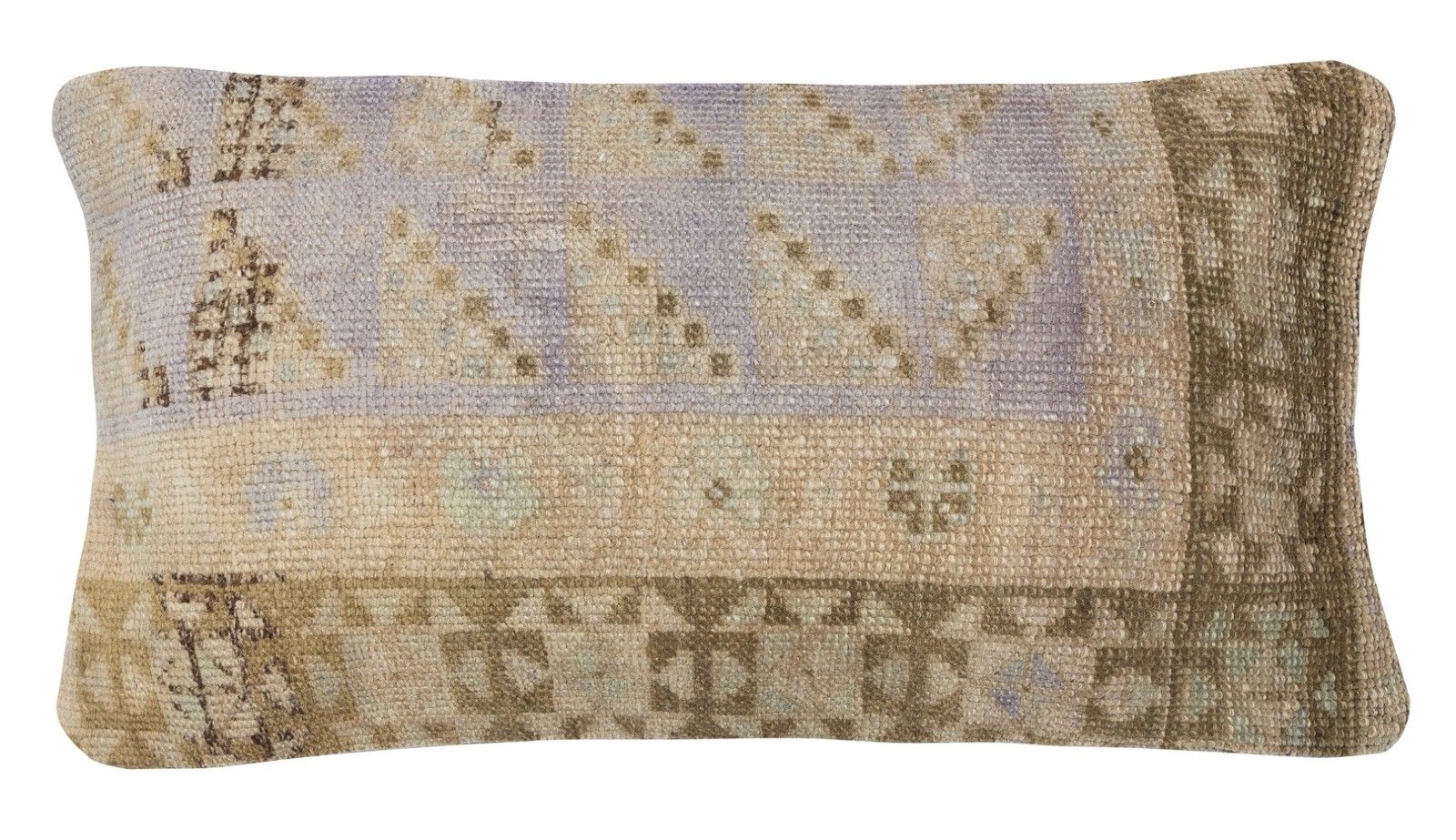 13"X24" Turkish Rug Throw Pillow. Handmade Cushion Cover. Vintage Toss Pillow