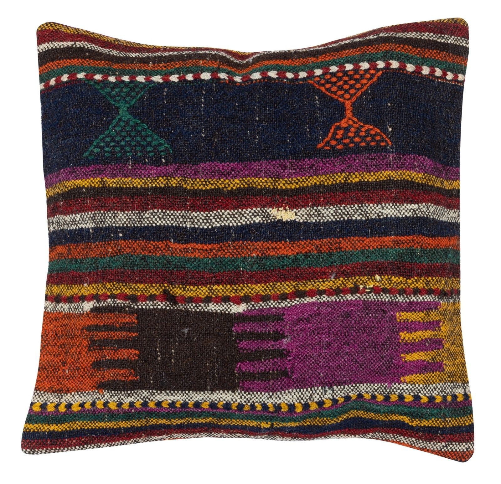 20"X20" Set Of 2 Hand Woven Kilim Cushion Covers. A Pair Of Lace Pillow Covers photo for sale