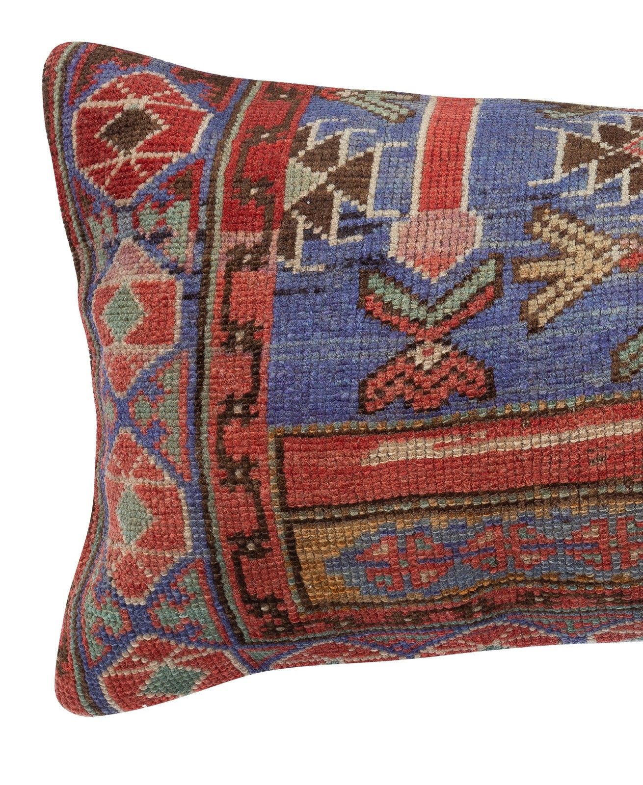 16"X28" Vintage Rug Pillowcase. Handknotted Wool Rug Lumbar Pillow Cover photo furniture
