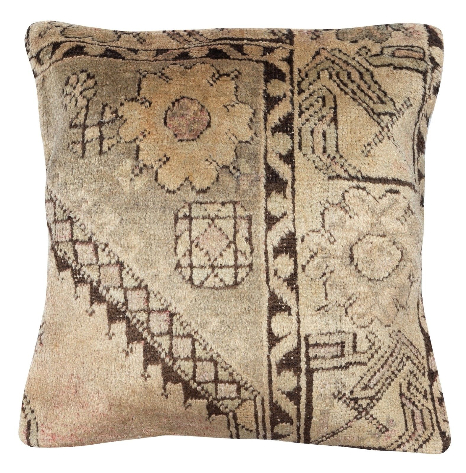 20"X20" Set Of 2 Handknotted Rug Cushion Covers. A Pair Of Lace Pillow Covers photo for sale
