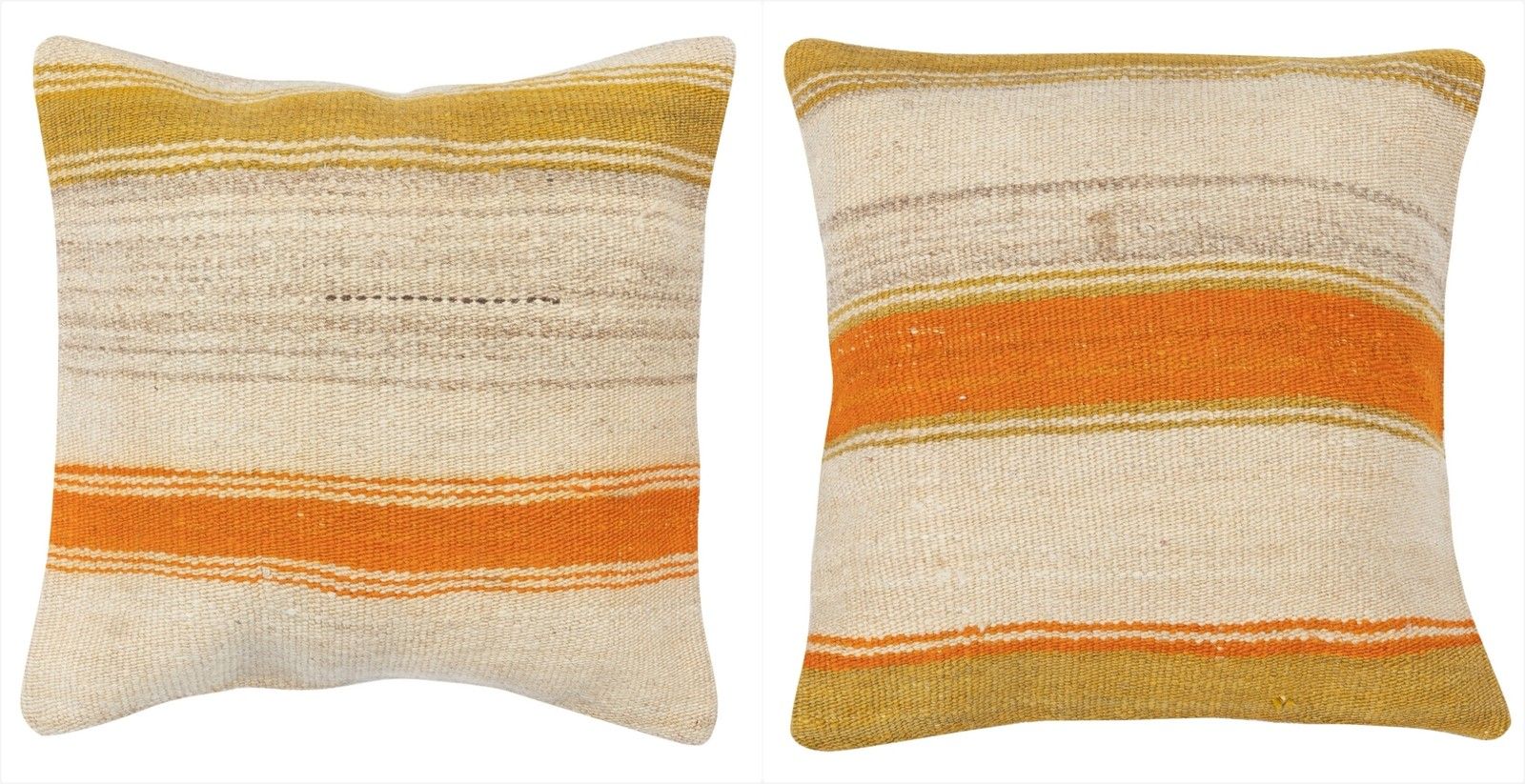 16"X16" Set Of 2 Hand Woven Kilim Cushion Covers. A Pair Of Lace Pillow Covers