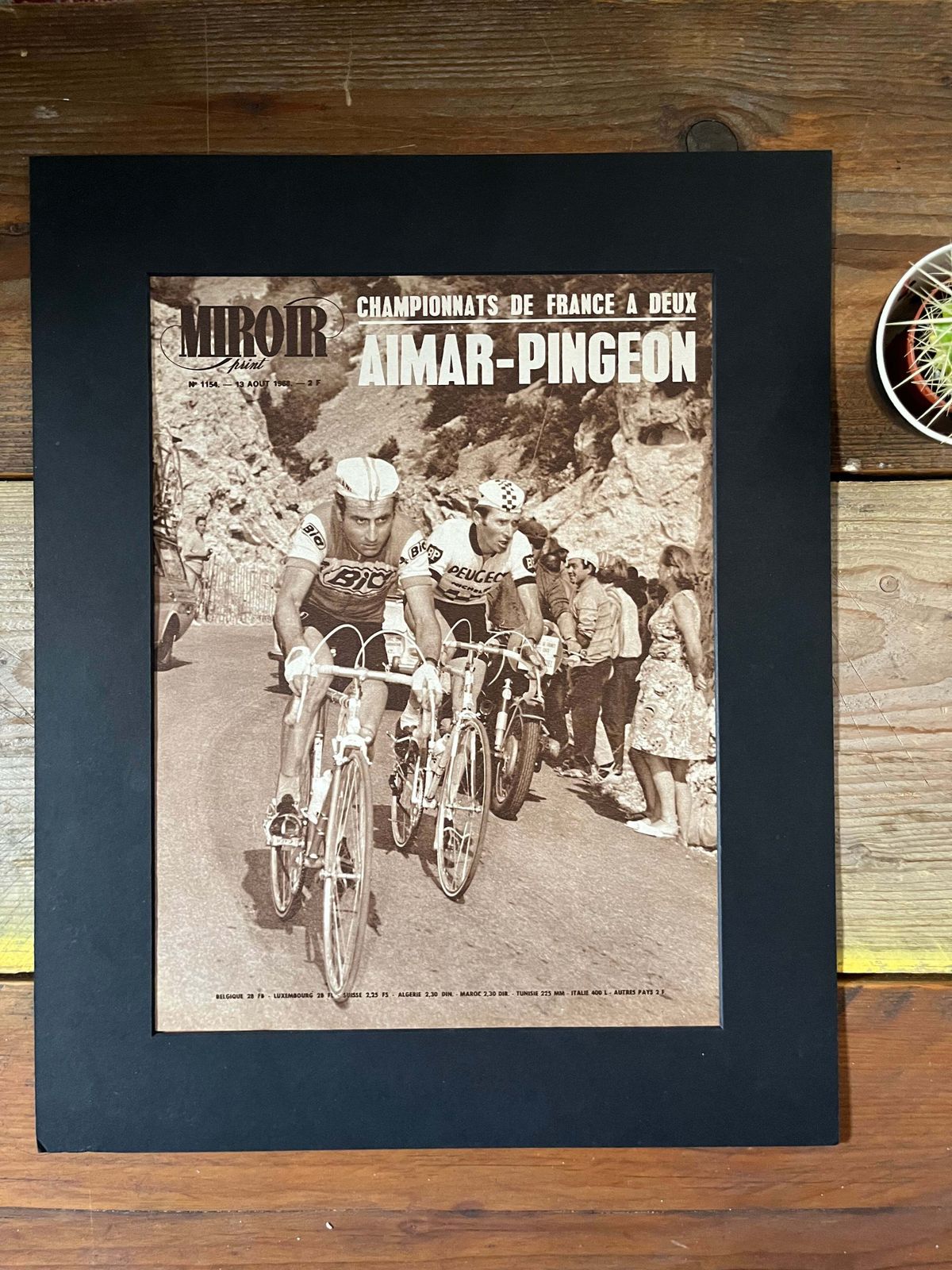 Vintage Cycling Print 1968 Roger Pingeon Lucien Aimar