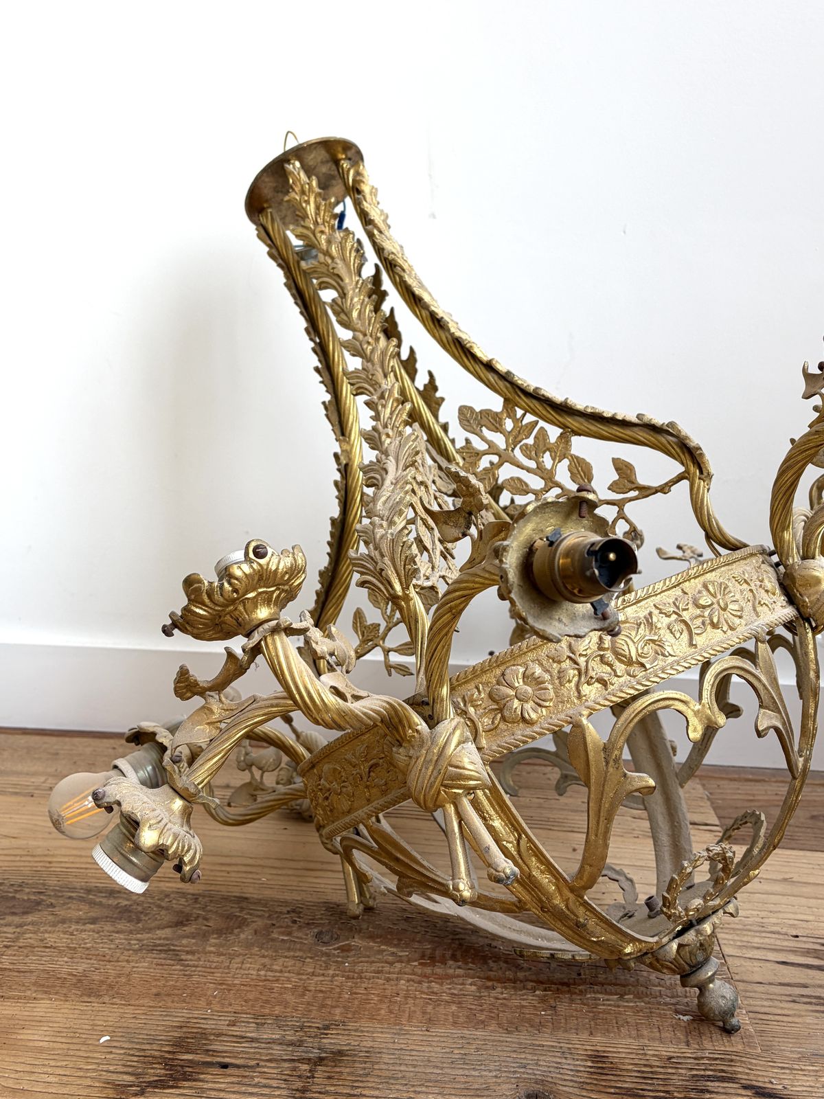 Antique French Gilt Bronze Chandelier photo 950.0