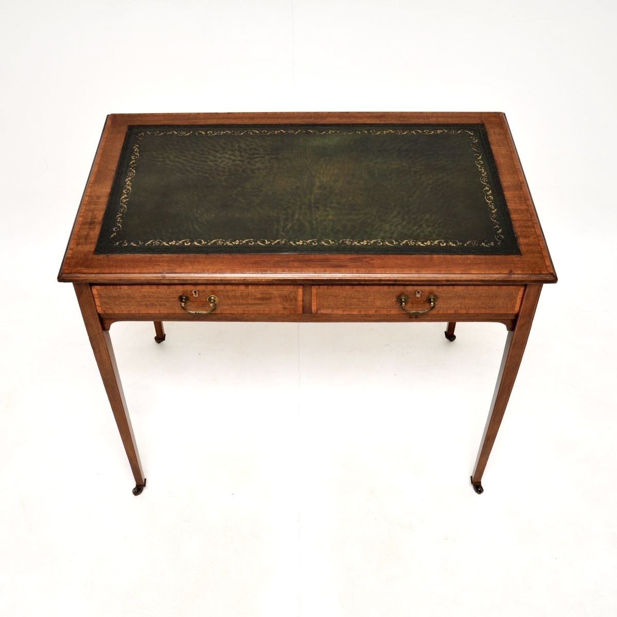 Antique Edwardian Inlaid Mahogany Desk / Writing Table photo for sale
