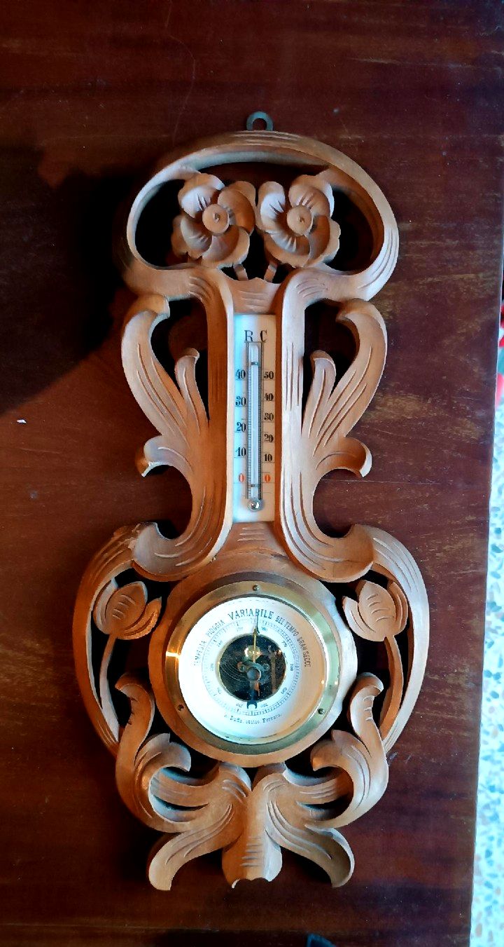 Antique Barometer Early 900 Liberty A.Buffa Optico Ferrara photo furniture